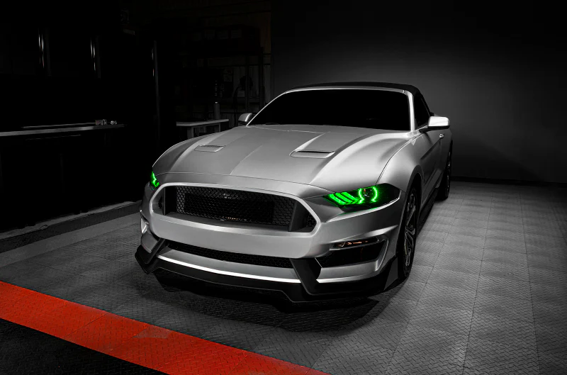 Oracle Lighting 18-23 Ford Mustang Dynamic ColorSHIFT LED Headlights - Black Series - Image 14