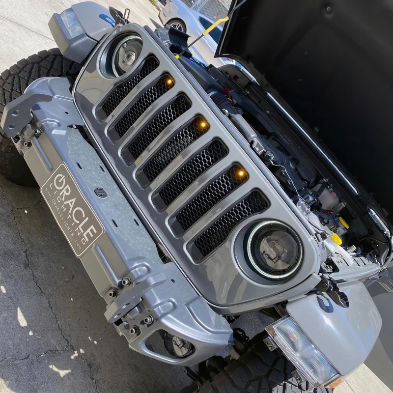 Oracle Pre-Runner Style LED Grille Kit for Jeep Wrangler JL - Amber - Image 5