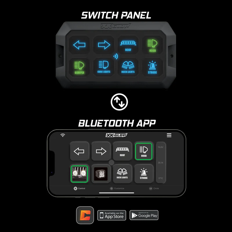 XK Glow XKcommand Bluetooth Switch Panel for Lights 12V Accessory Offroad - Image 5